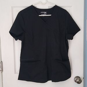 Scrubology women's black scrub top